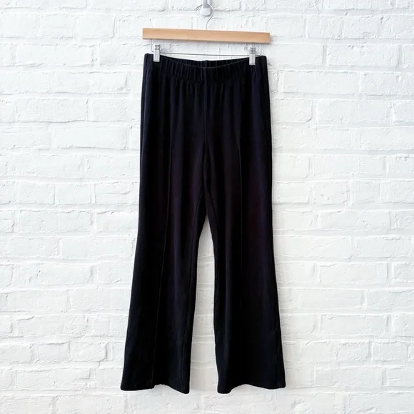 StatesideHoneyluxe Kick Flare Pants Seamed Knit Crop Black Small